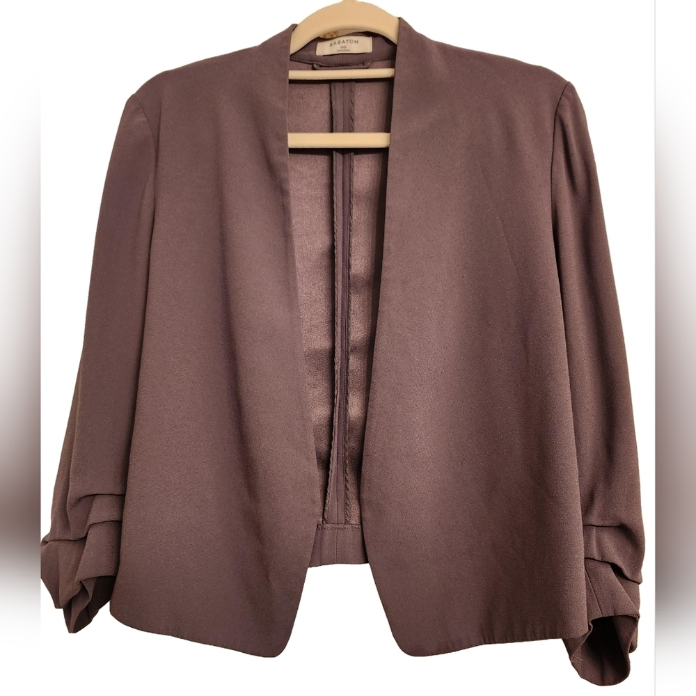 🎉 3/$60 Aritzia Babaton Graphite Grey Power Waist Blazer size 00 - Picture 2 of 6